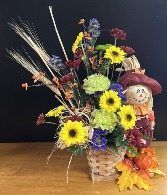 Scarecrow Delight Cut Flowers in basket