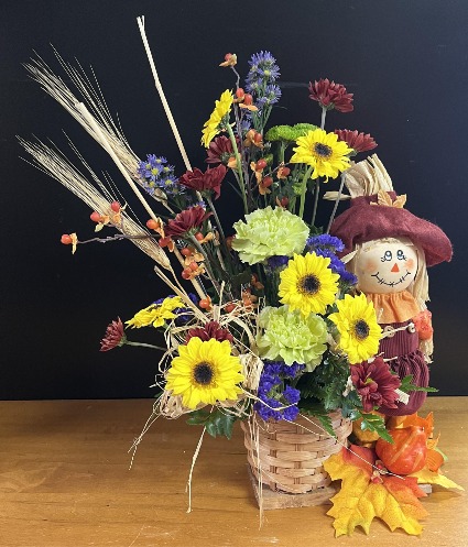 Scarecrow Delight Cut Flowers in basket
