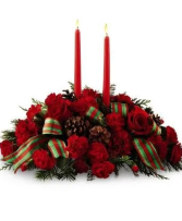 Scarlet and Plaid  Centerpiece 