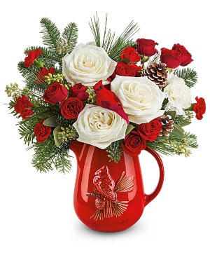 Scarlet Cardinal Bouquet assorted flowers