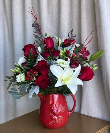 DECEMBER SPECIAL SCARLET CARDINAL FLOWER ARRANGEMENT in Hampstead, NC | Surf City Florist