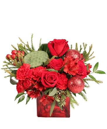 Scarlet Celebration Vase Arrangement in Fouke, AR | 4D Flowers and Gifts