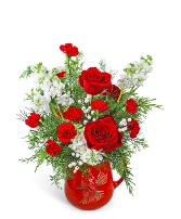 Scarlet Flight Pitcher Flower Arrangement