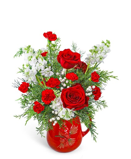 Scarlet Flight Pitcher Flower Arrangement