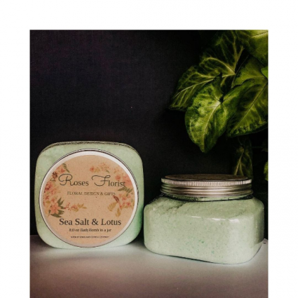 Sea Salt & Lotus Bath Bomb Jar Waveland Candle Company