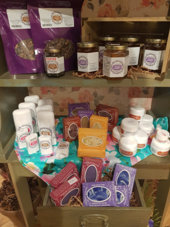 Seafoam Lavender Products Teas, Honey, Hand Cream and Soaps,