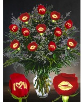 Sealed with a Kiss Dozen Premium Red Roses   Dozen Premium Red Roses Artfully Designed in a Vase