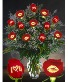 Sealed with a Kiss Dozen Premium Red Roses   Dozen Premium Red Roses Artfully Designed in a Vase