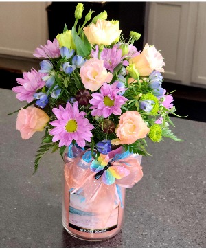 Seaside Breeze long Lasting Candle arrangement
