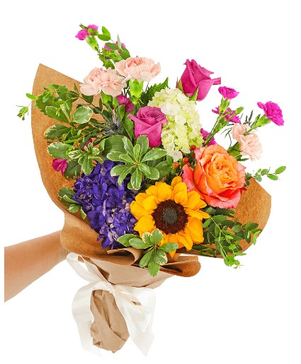 Seasonal Blooms Wrapped Bouquet Flower Arrangement