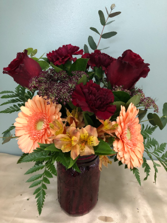 Seasonal Mix Mason Jar Arrangement