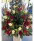 Seasonal Red and White  Urn Arrangement