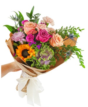 Seasonal Selection Wrapped Bouquet 