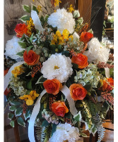 seasonal silk casket spray funeral spray