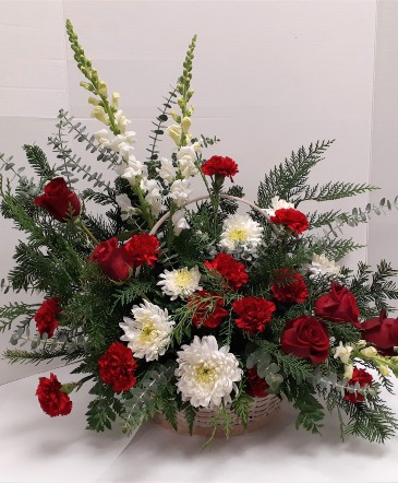 Seasonal Sympathy in Red and White  in Tottenham, ON | TOTTENHAM FLOWERS & GIFTS