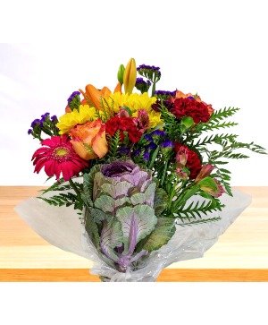 Seasonal Bouquet - Fall Wrapped Bouquet of Flowers