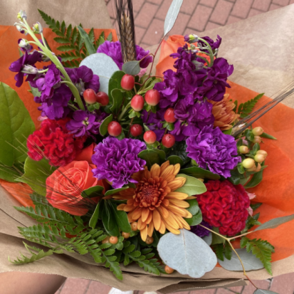 Seasonal Wrapped Bouquet (Flowers will vary) 