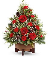 SEASON'S GREETINGS COPPER POT CENTERPIECE