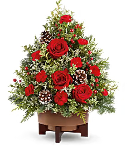 SEASON'S GREETINGS COPPER POT CENTERPIECE