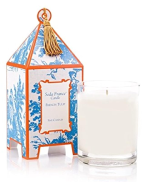 Seda France French Tulip Toile Pagoda Box Candle  Seda France Fine Candles