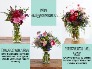 See Above for EXAMPLES. What you get will not look like the picture.  Designers Choice Mini Bud Vase