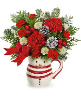 Send A Hug Frosty Stripes Bouquet T22X505A by Teleflora