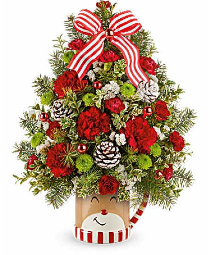 Send A Hug Merry Reindeer Tree Fresh Floral