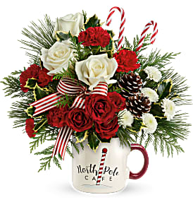 Send a Hug North Pole Cafe Mug Arrangement