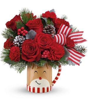 Send A Hug Reindeer Wish Bouquet Ceramic container