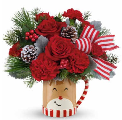 Send A Hug Reindeer Wish Bouquet roses & carnations