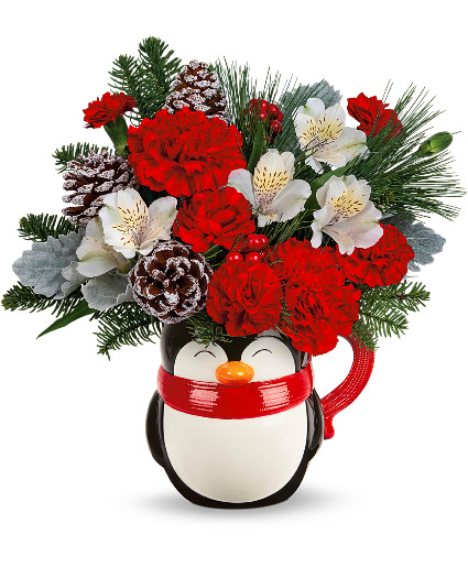 Send A Hug Snowy Smiles  Bouquet Penguin Mug T23X505A