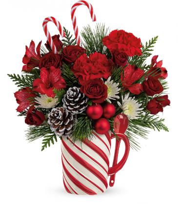 Send a Hug Sweet Stripes Bouquet Fresh Arrangement in Rossville, GA | Ensign The Florist Send a Hug Sweet Stripes Bouquet Fresh Arrangement in Rossville, GA | Ensign The Florist