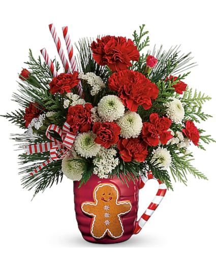 Send A Hug Winter Sips Gingerbread Man Holiday Cup Bouquet