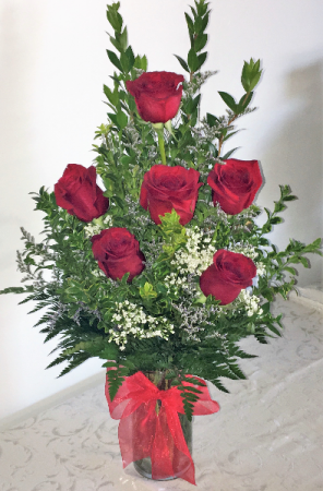 Sending Six Rose vase arrangement in Decatur, TX | A RAY OF FLOWERS Sending Six Rose vase arrangement in Decatur, TX | A RAY OF FLOWERS
