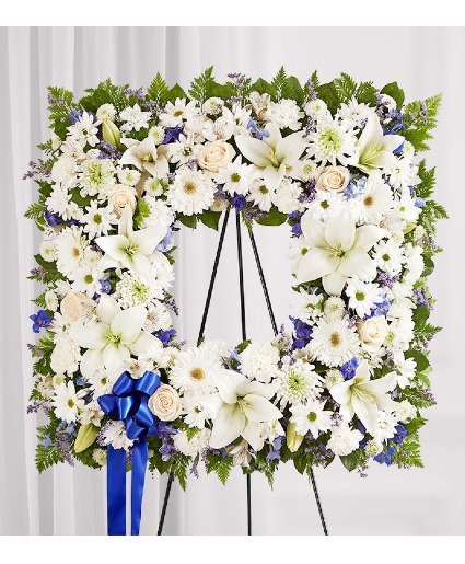 Sentimental Solace Wreath - Blue & White 