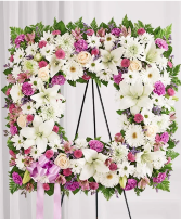 Sentimental Solace Wreath- Lavender & White 