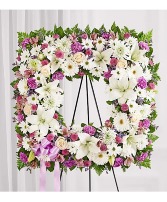 Sentimental Solace Wreath - Lavender & White sympathy arrangements