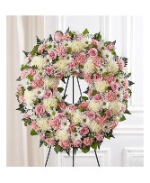 Serence Blessings™ Standing Wreath - Pink & White Sympathy