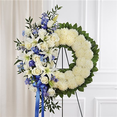 Serene Blessings™ Blue & White Standing Wreath 