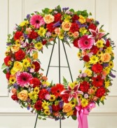 Serene Blessings Bright Standing Wreath sympathy flowers