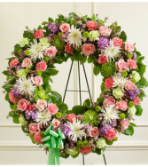 Serene Blessings Pastel Standing Wreath Sympathy Arrangement