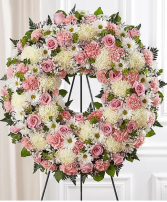 Serene Blessings™  Pink and White 24"  Funaral Spray