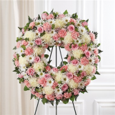 Serene Blessings™ Pink & White Standing Wreath