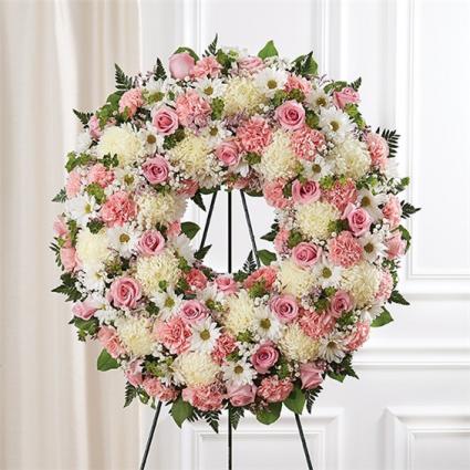 Serene Blessings™ Pink & White Standing Wreath 