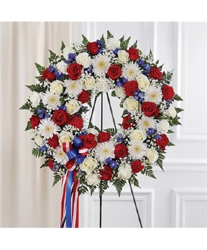 Serene Blessings Red, White & Blue Standing Wreath 