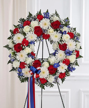 Serene Blessings Red, White & Blue Wreath 