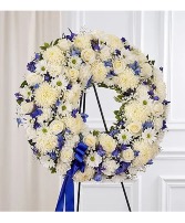 Serene Blessings Standing Wreath- Blue and White 