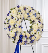 Serene Blessings Standing Wreath- Blue and White 