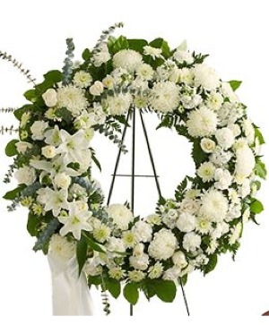 Serene Blessings Standing Wreath White