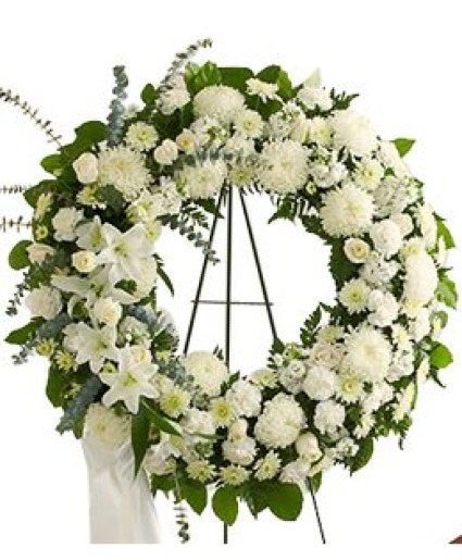 Serene Blessings Standing Wreath White
